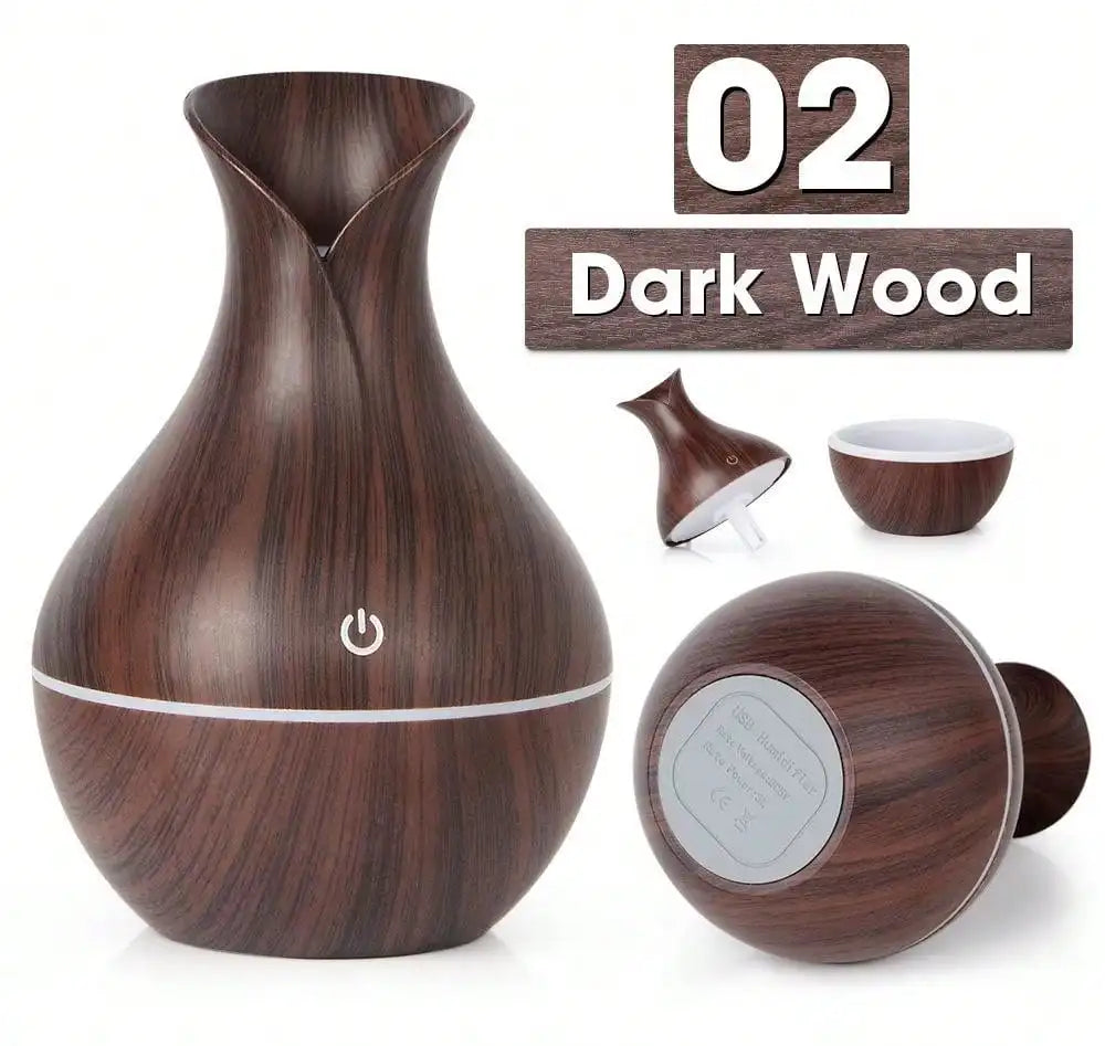 Humidificador Aromático Estilo Madera – Ultrasilencioso y Decorativo
