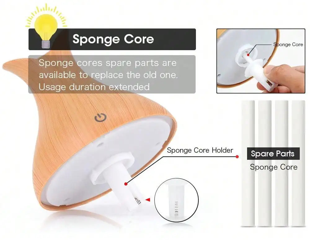 Humidificador Aromático Estilo Madera – Ultrasilencioso y Decorativo