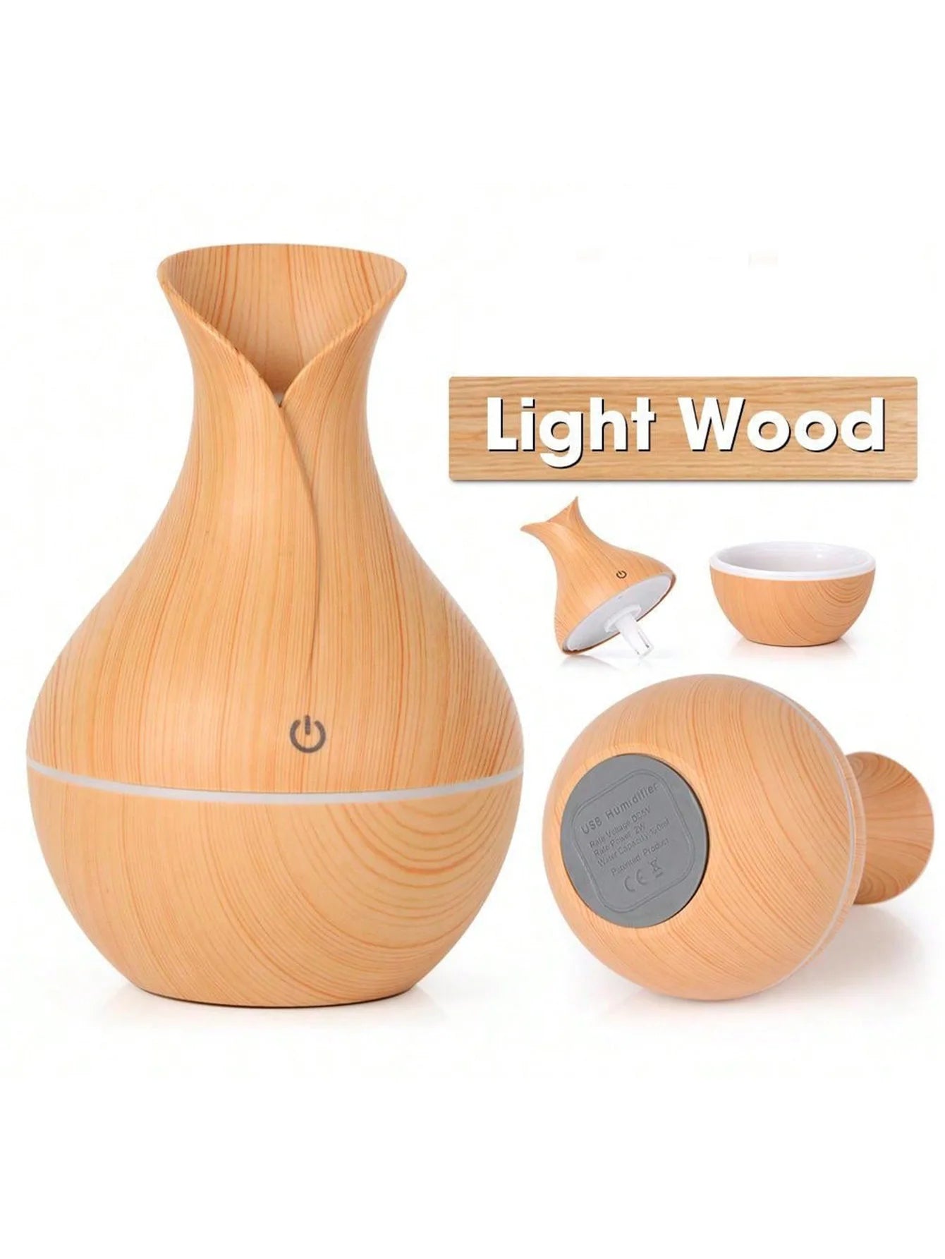 Humidificador Aromático Estilo Madera – Ultrasilencioso y Decorativo