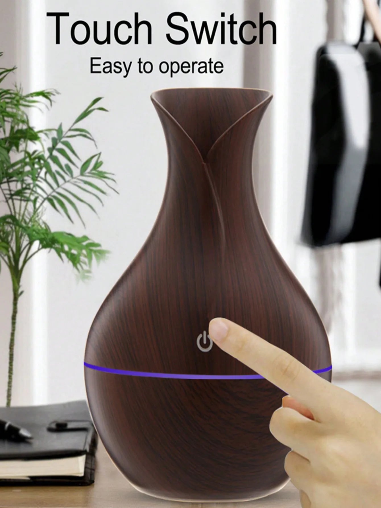 Humidificador Aromático Estilo Madera – Ultrasilencioso y Decorativo