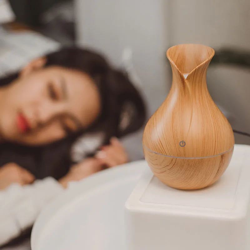 Humidificador Aromático Estilo Madera – Ultrasilencioso y Decorativo
